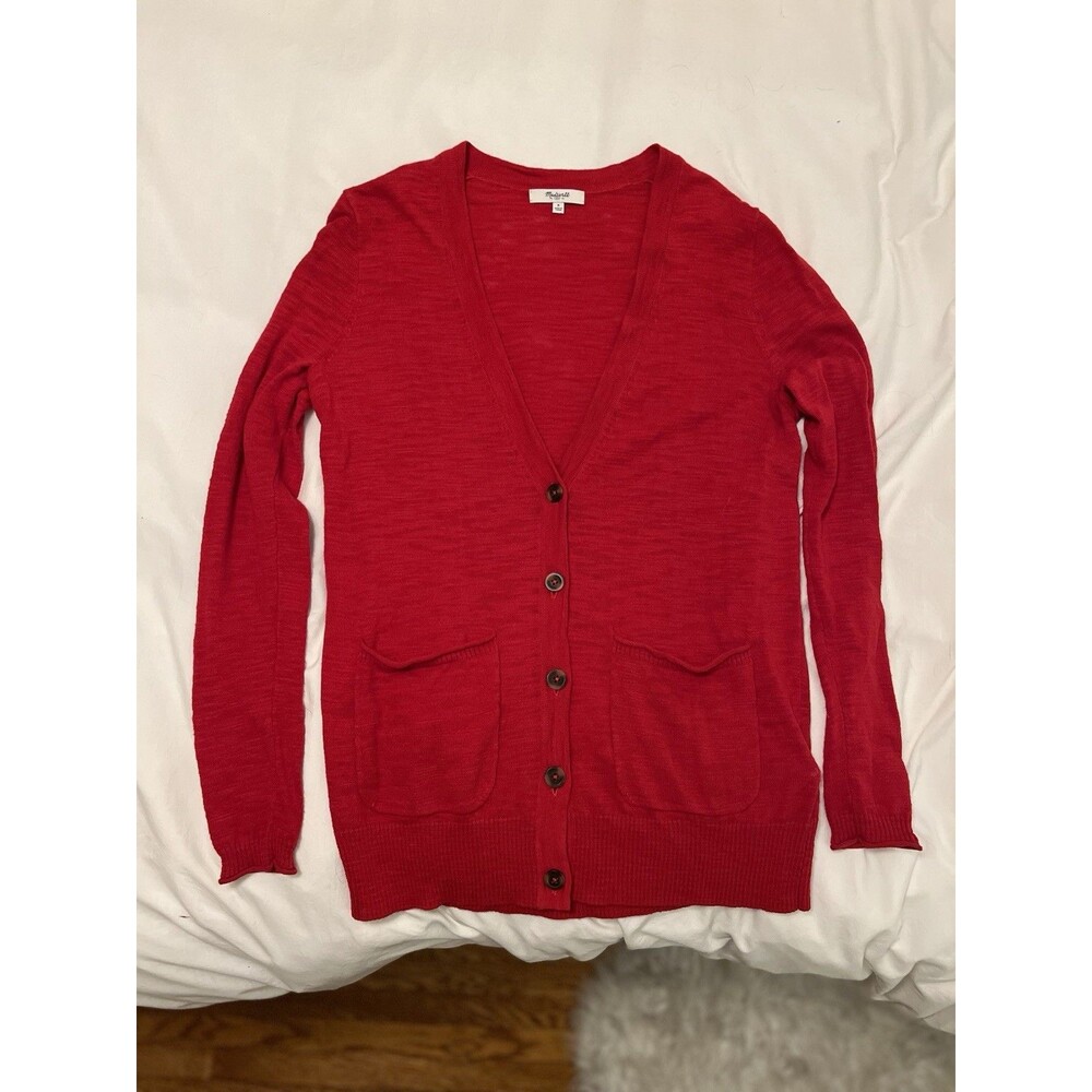 Madewell Cardigan Red Sweater Womens Small cozycore cabincore